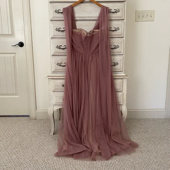 Birdy Grey Christina Tulle Sandy Mauve Convertible Dress Size Large - Picture 5 of 8